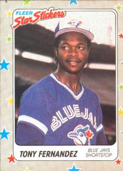 1988 Fleer Sticker Baseball Cards        072      Tony Fernandez